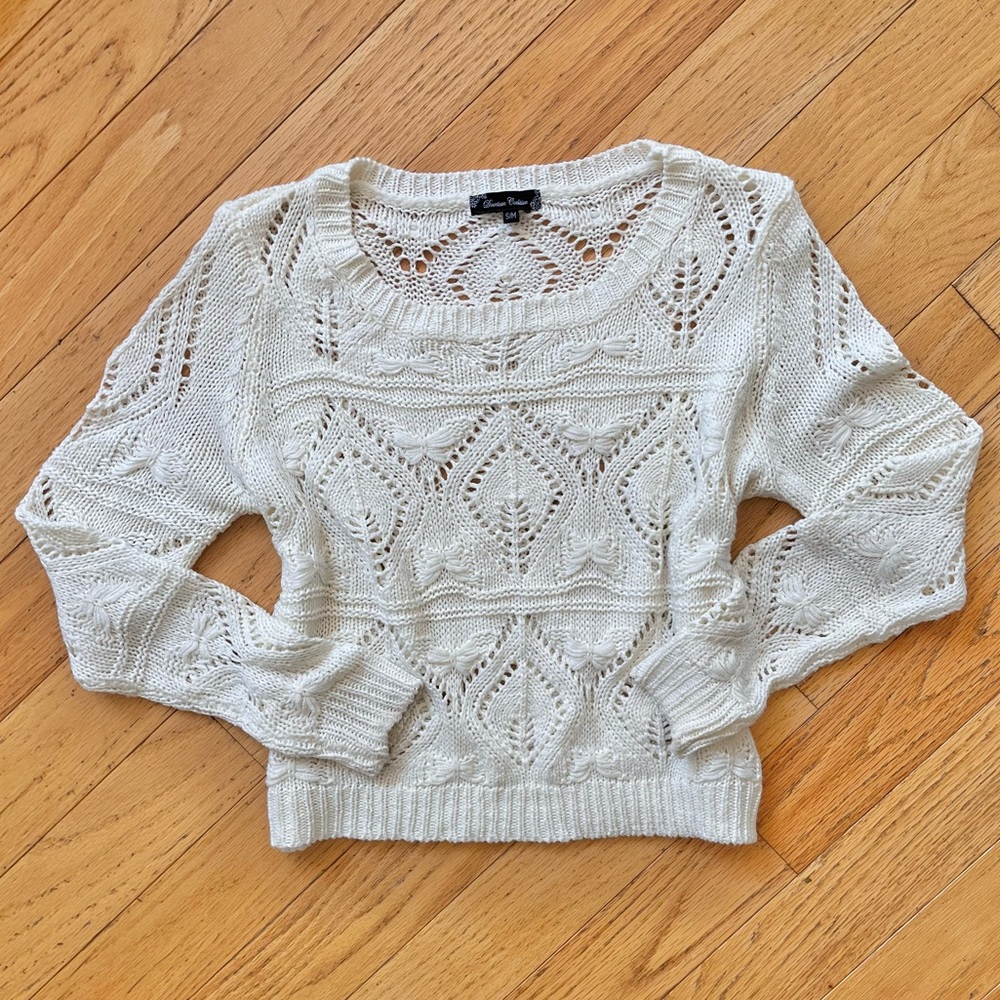 🌻Downtown Coalition Open Knit Cream Sweater